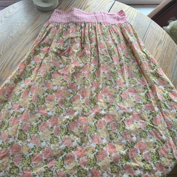 TULAROSA floral peach coral beach maxi skirt cover up/cotton/XL - Picture 6 of 6